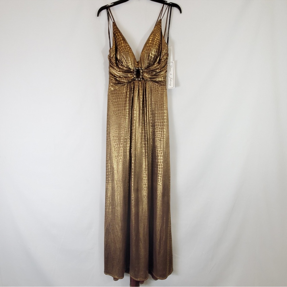 Dave & Johnny Women Black/Gold Dress NWT sz 8